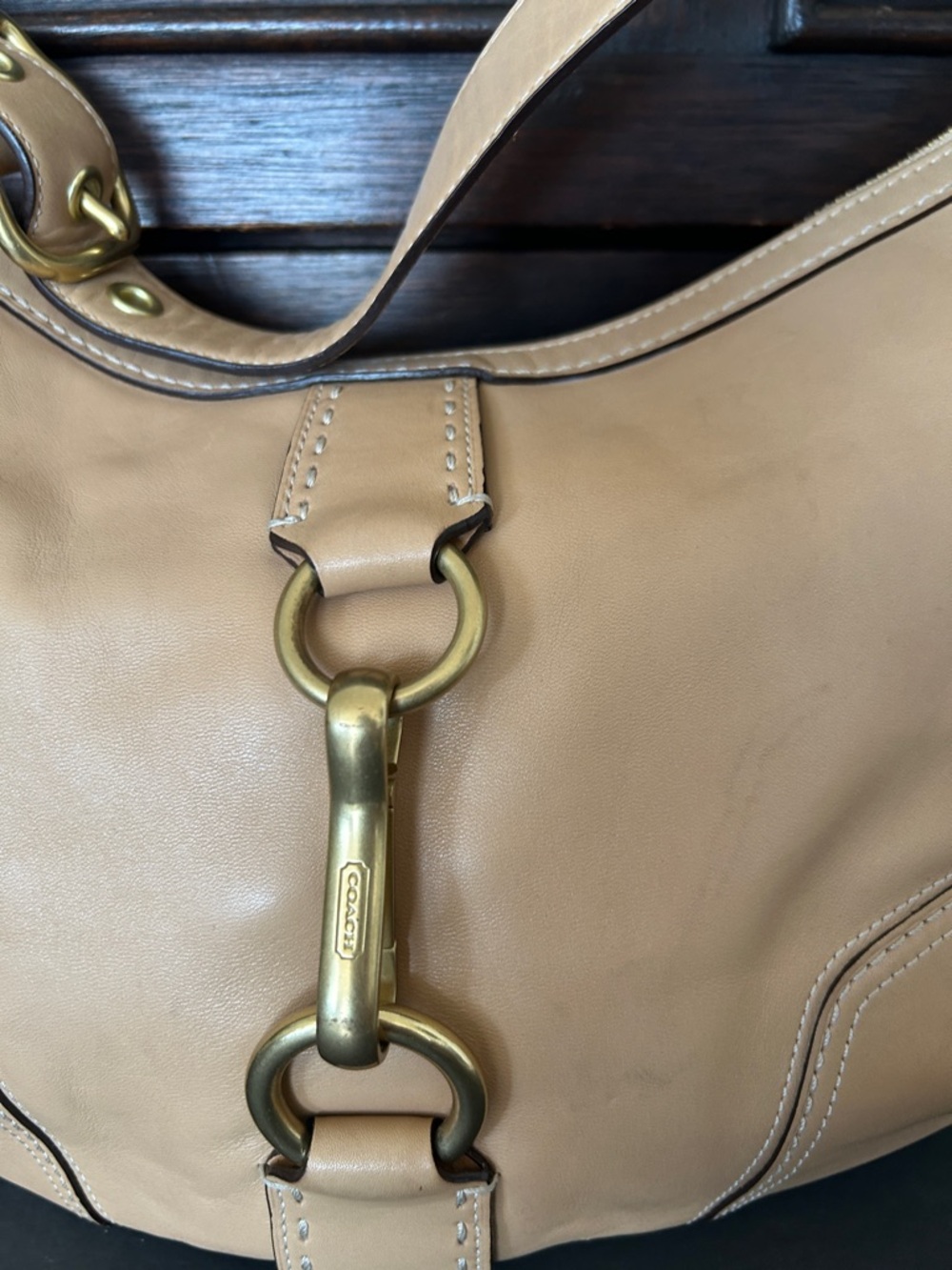 Y2K Vintage COACH Beige Hampton Soho Baguette Hobo Shoulder Bag - Picture 4 of 16